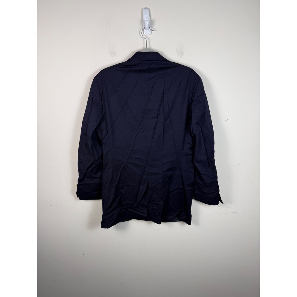 VTG Polo Ralph Lauren Navy Blue Virgin Wool Blazer Gold Crest Buttons 40R Italy - Picture 5 of 10
